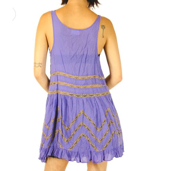 FREE PEOPLE INTIMATELY Women’s Purple and Gray Lace Tunic Tank XS - Picture 3 of 7
